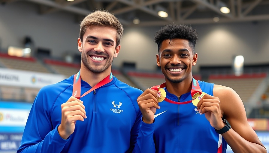 Athletes with medals at Karate World Championship qualification.