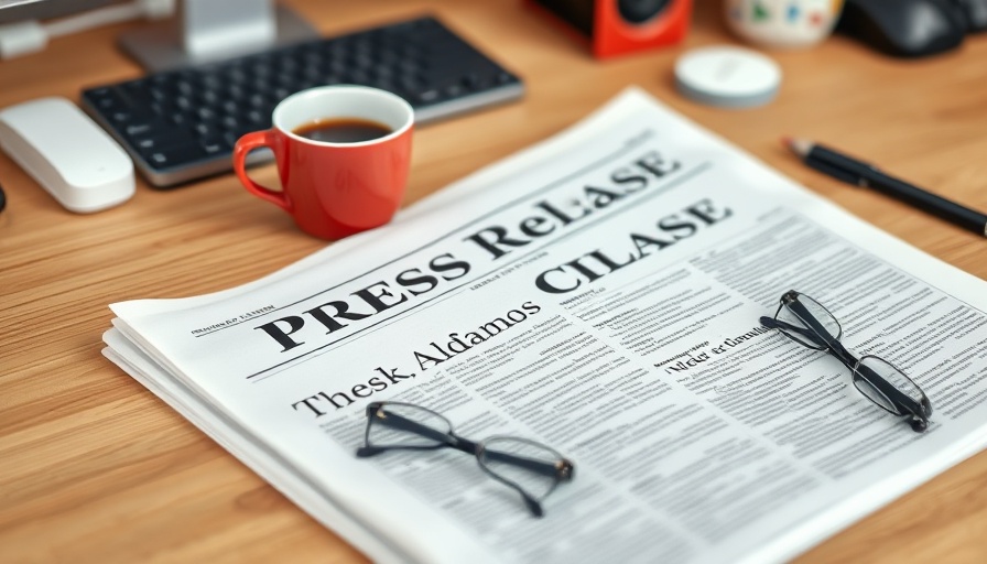 Press release on desk with coffee and glasses, symbolizing communication in Dallas GA.