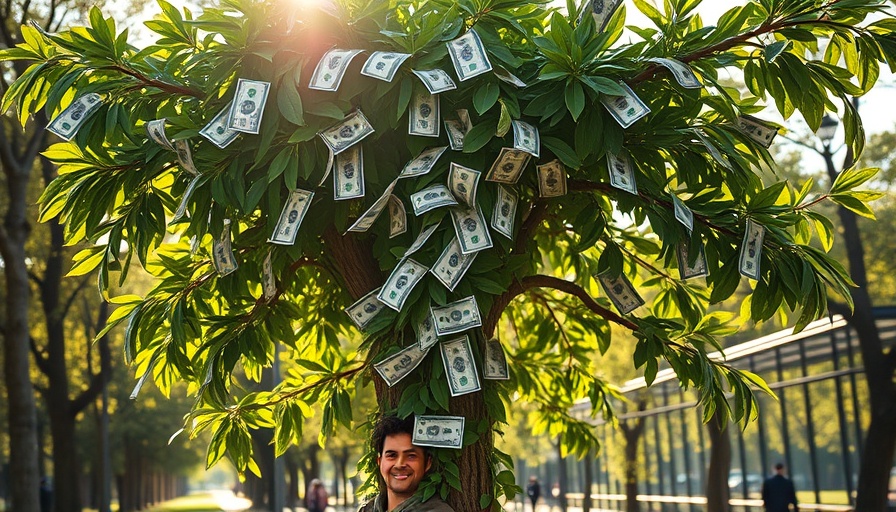 Tree Service Marketing Tips: man with money tree in park
