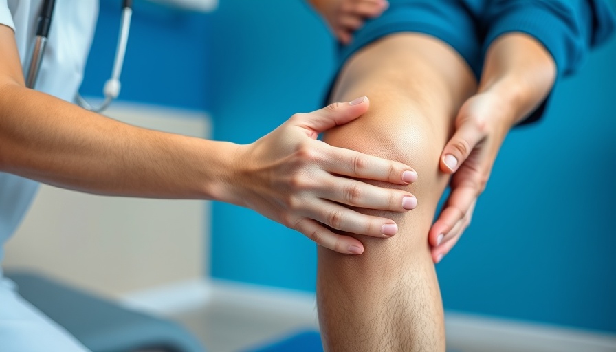 Physiotherapist examining a knee for sports injury prevention.