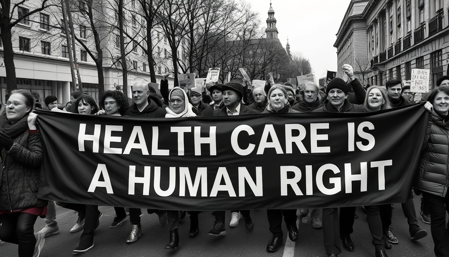 Group protests healthcare bill's impact on Medicaid in downtown setting.