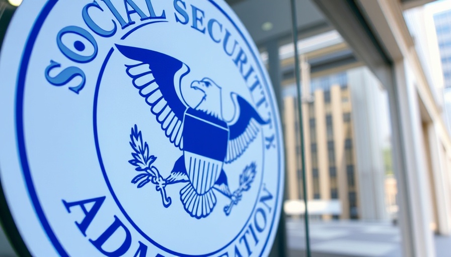Social Security Administration emblem on window in Muskegon