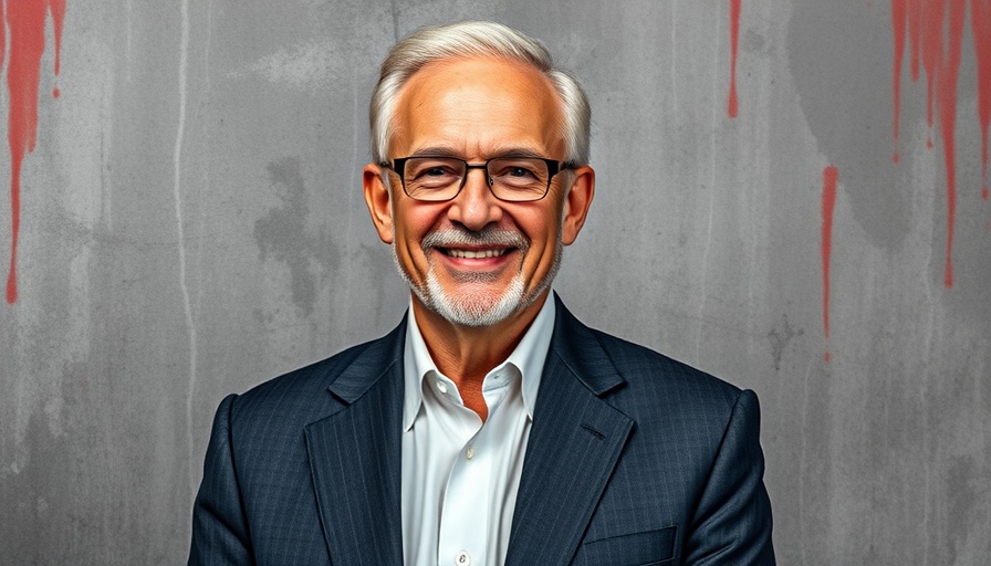 Smiling elderly man in suit, gray background, affordable elderly housing Muskegon.