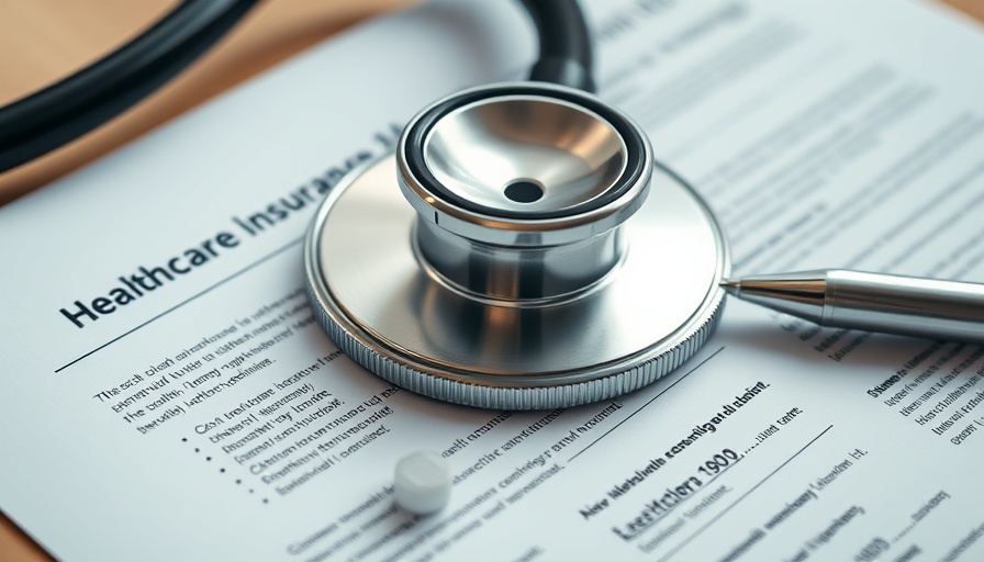 Stethoscope and pen on healthcare insurance document