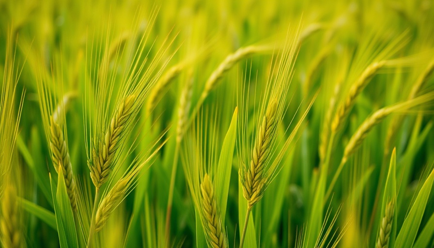 Lush wheat field close-up for grow grains for bread.