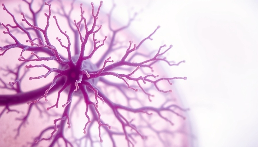 Microscopic image of brain tissue showing microglia branches indicating microglia exhaustion in Alzheimer's disease.