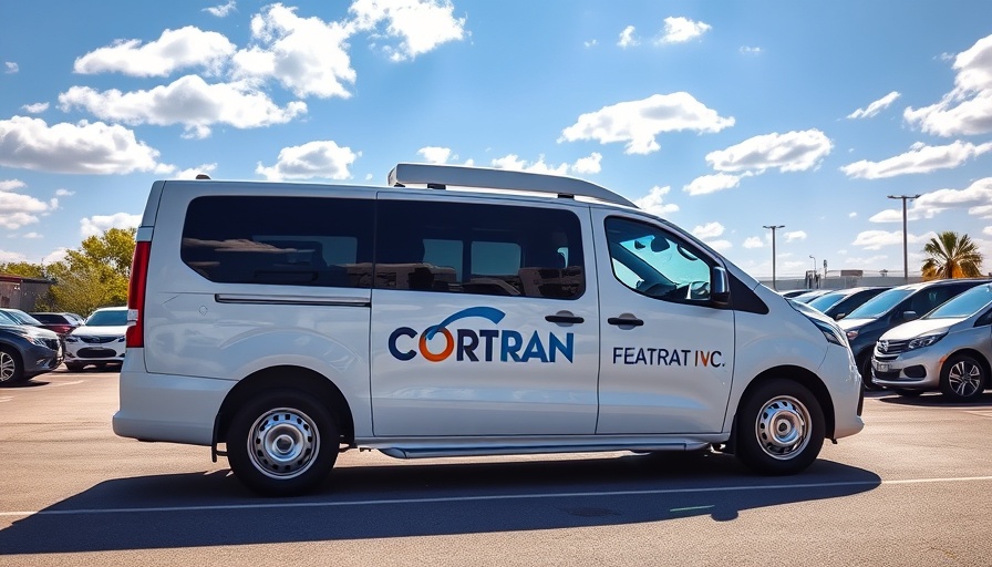 Virginia Regional Transit CORTRAN vehicle parked in sunny lot.