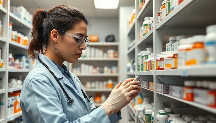Pharmacy technician in Muskegon supporting elder care by organizing medication.