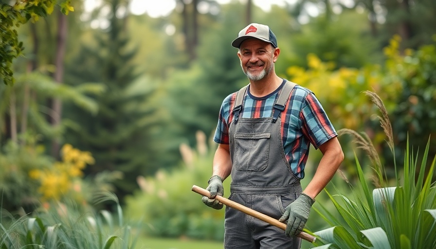Lawn care worker in Shelby MI engaged in outdoor forest work.