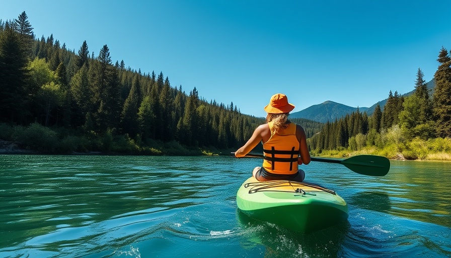 Woman paddleboarding on a serene river for water safety guide.