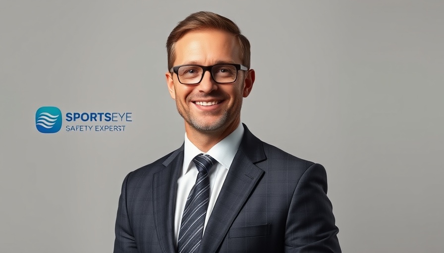 Sports eye safety expert series promotion with professional headshot.