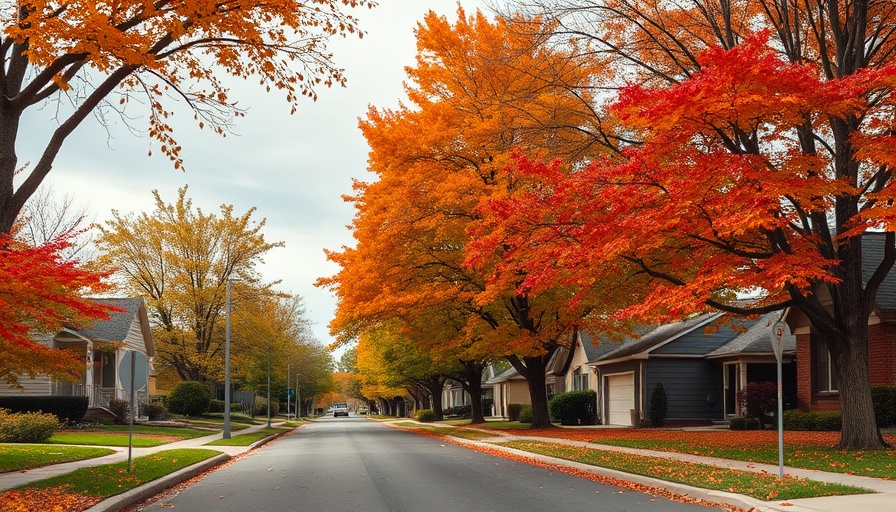 Mature tree care in a suburban autumn setting.