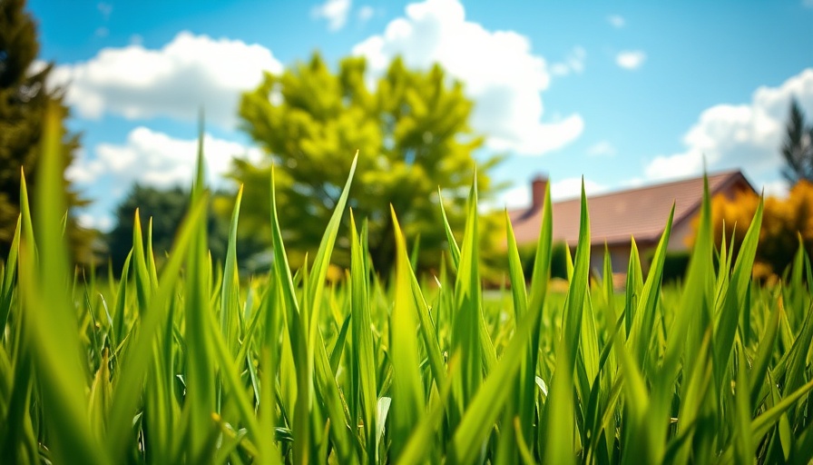 Lush lawn with a house in Muskegon, showcasing fertilization and weed control services.