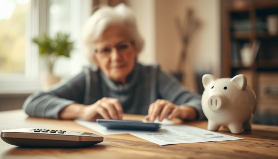 Financial planning for older adults with piggy bank and coins.