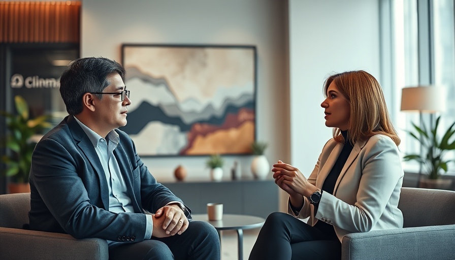 Modern office discussion on retirement planning timing in a stylish setting.