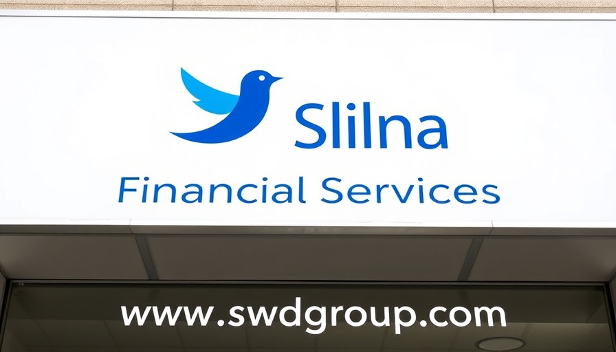 Financial planning business sign with logo and website link.