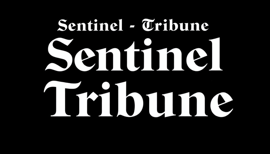 Sentinel-Tribune masthead in classic bold white text on black.