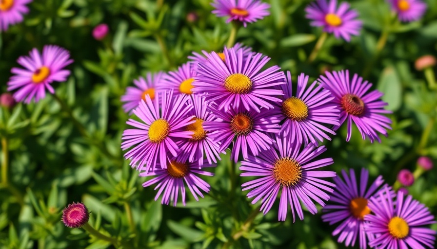 Vibrant purple asters, late-season pollinator plants Muskegon.