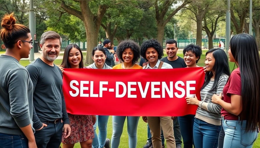 Engaging self-defense skills for seniors event with diverse attendees in park setting.