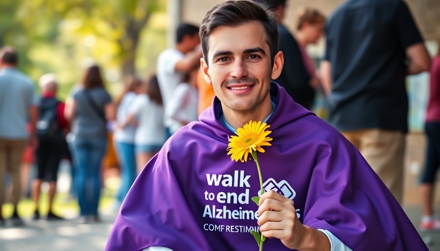 Participant with purple cape at Walk to End Alzheimer's Owensboro 2025