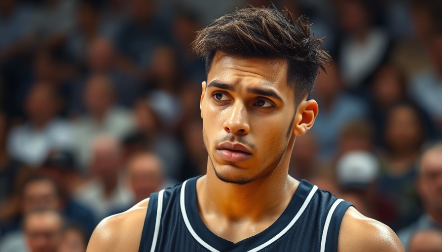 Focused athlete considering future plans in a basketball jersey.