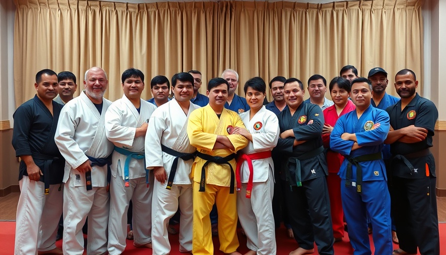 Free Training Day Mid-Atlantic martial arts group photo in a gym setting.