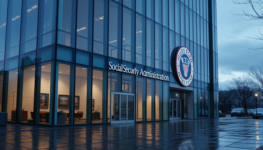 Social Security Administration glass facade highlighting risk.