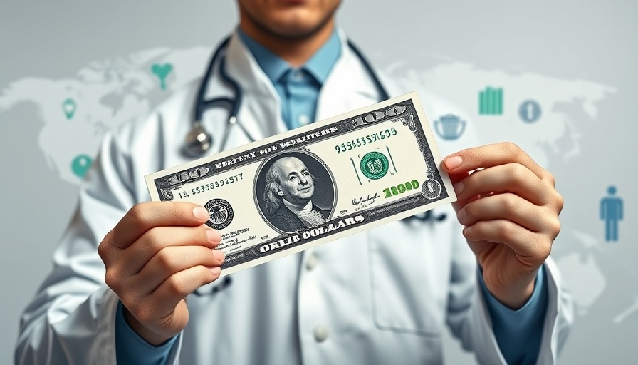Doctor holds large dollar bill, symbolizes Medicare Medicaid Reform.
