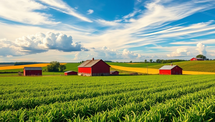 Rural farmland landscape representing rural health transformation program application process.