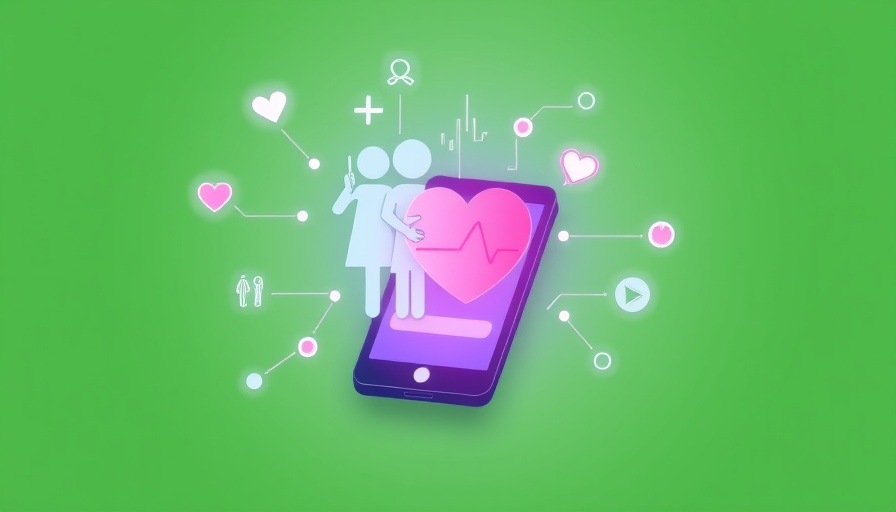 Graphic depicting AI in sexual and reproductive health rights with healthcare symbols and circuits.