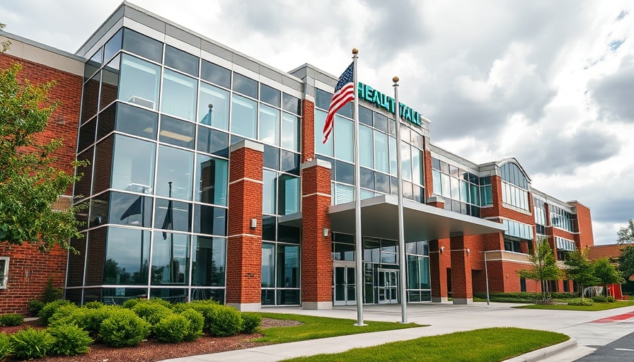 Modern healthcare facility entrance in Muskegon for Medicare Advantage plan comparisons.