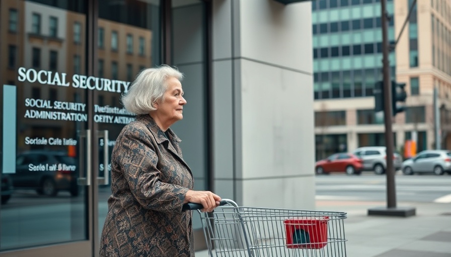 Woman outside Social Security Administration building, September 2023.
