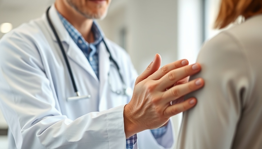 Gentle doctor comforting patient with hand touch, UCare Medicare Advantage 2026.