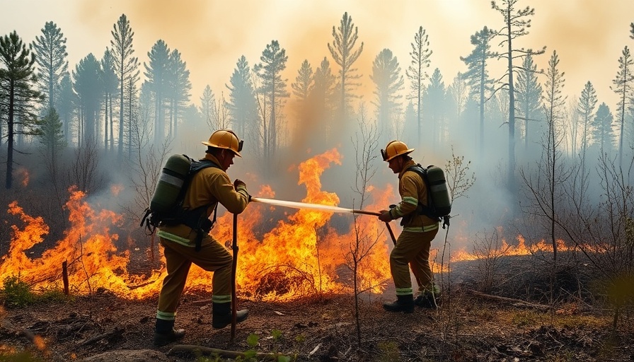 Jekyll Island Project Resilient Ecosystems: firefighters in forest controlled burn.
