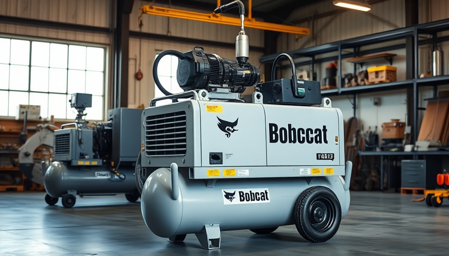 Bobcat Industrial Air Compressor in a workshop setting.