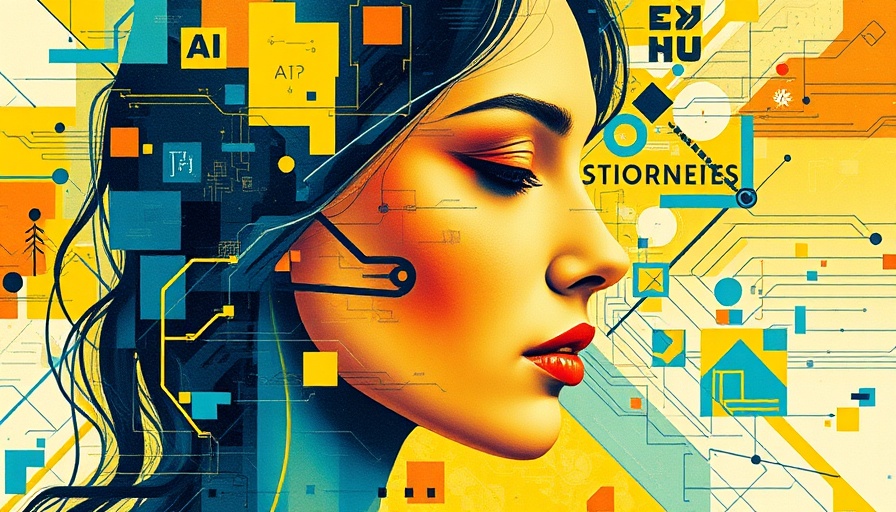 Abstract collage art depicting AI regulation with vibrant colors