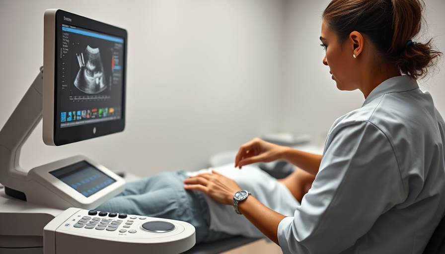 Medical professional performing ultrasound in clinical setting, illustrating Texas rural health care needs.