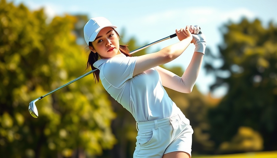 Young female golfer swinging on lush course, Stephen Curry golf program