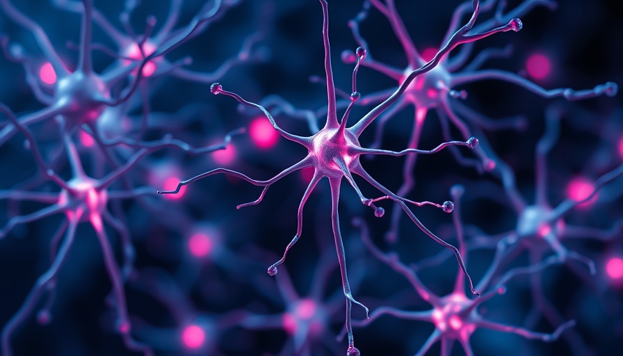 Artistic depiction of neurons symbolizing familial Alzheimer's mutation disrupting exosomes.