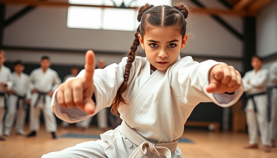 Young girl practicing martial arts in Gurnee dojo.