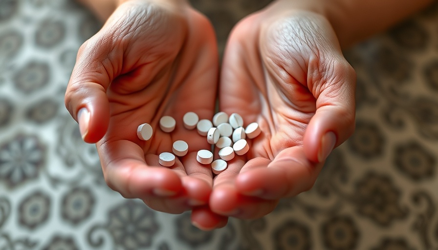 Person handling small pills, related to hormone replacement therapy.