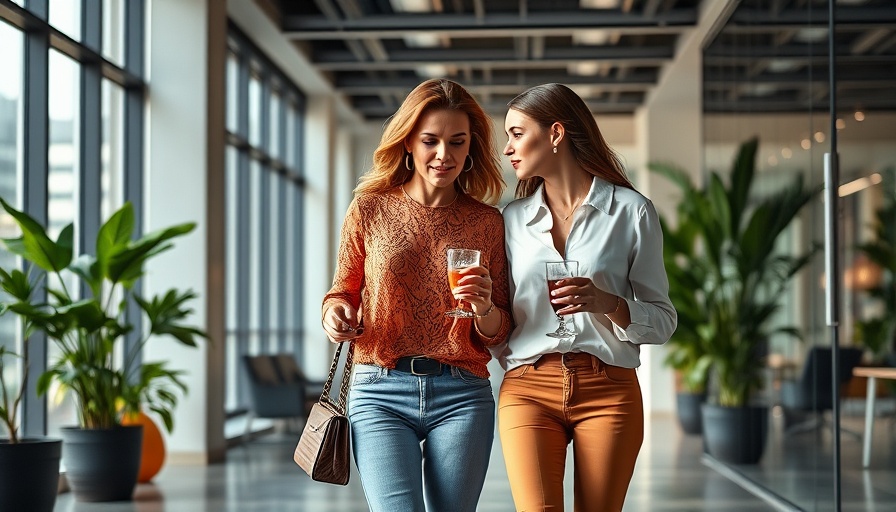 Women walking in office to lower blood pressure and sugar.