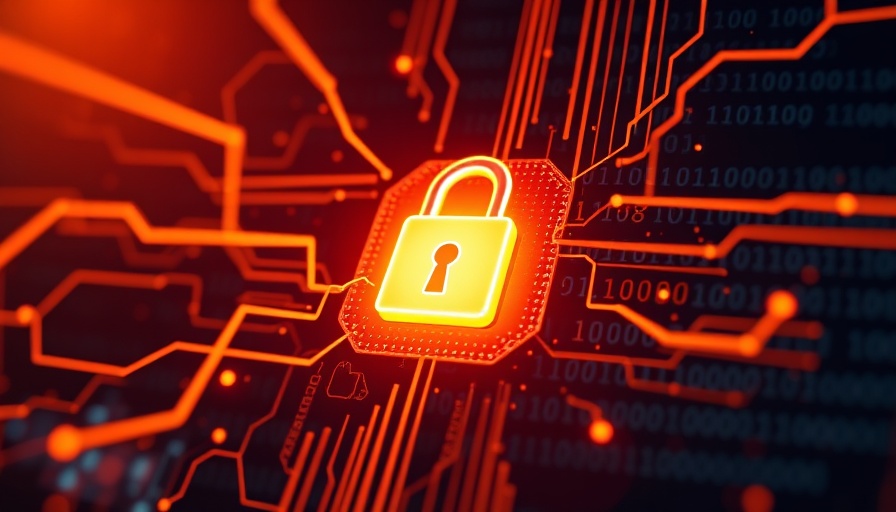 Glowing lock symbolizing digital security in a futuristic digital network.