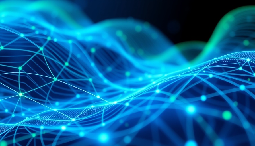 Dynamic digital landscape depicting AI in pharma industry advancements.