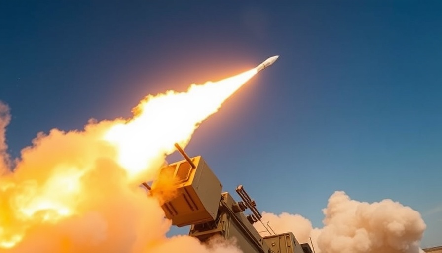 JAGM Quad Launch Canister firing missile with fiery exhaust.
