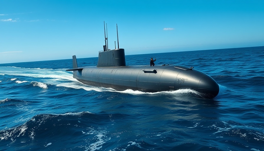 Sleek Poland submarine design cruising on ocean waters.