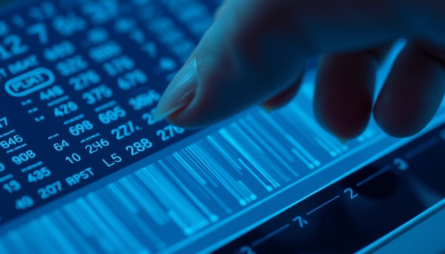 Close-up hand examining DNA sequence bands, emerging technologies in aging.
