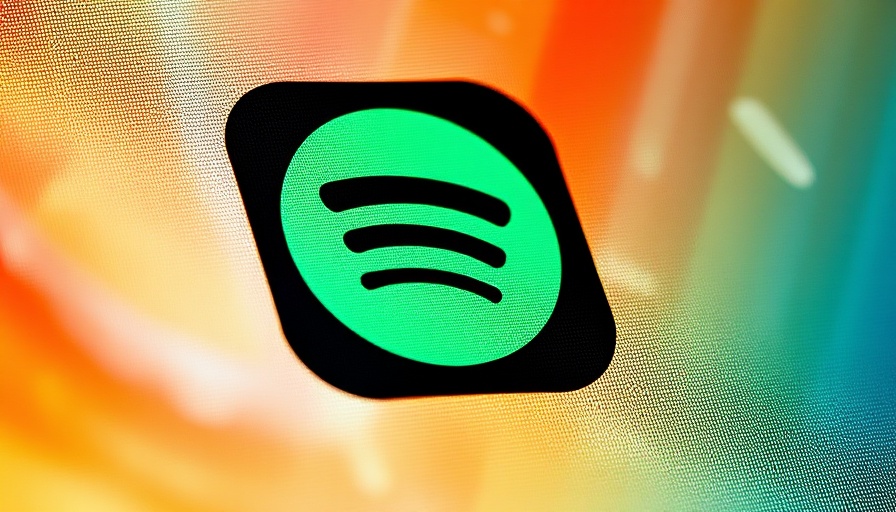 Spotify app logo on digital screen, close-up view.
