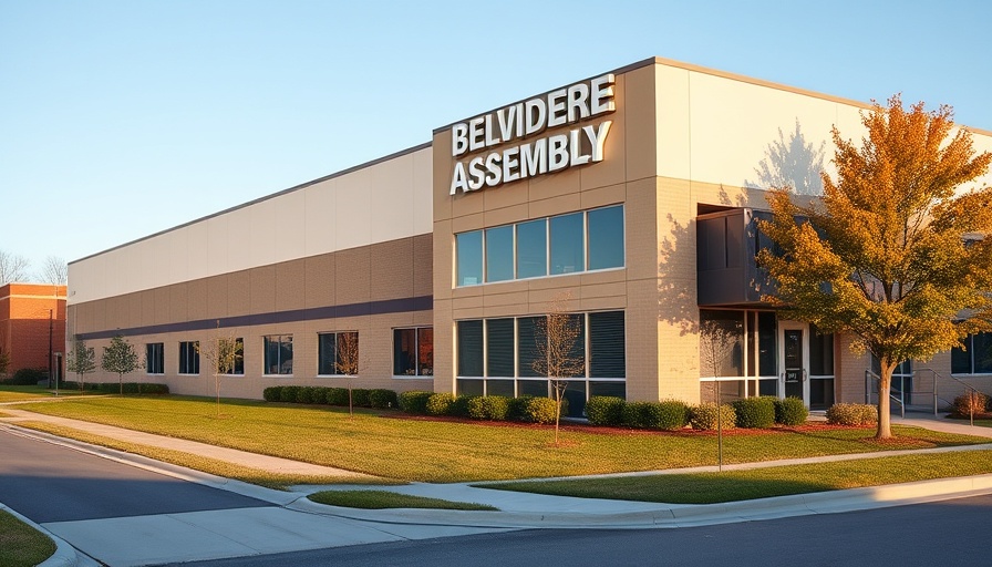 Stellantis Manufacturing Investment building exterior with assembly sign