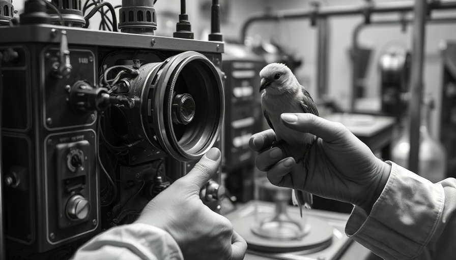 Intricate vintage device with a pigeon, symbolic of Big Tech carbon removals.